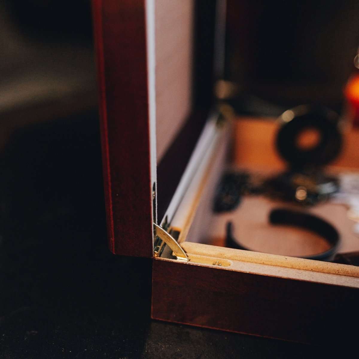Engraved Air Force memory box with custom name and message, perfect for medals and photos