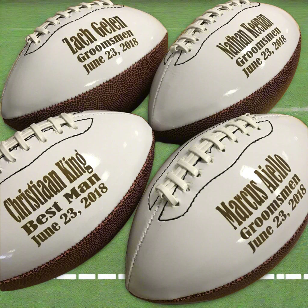 Sports Groomsmen Gifts Personalized Pigskin by Groovy Groomsmen Gifts