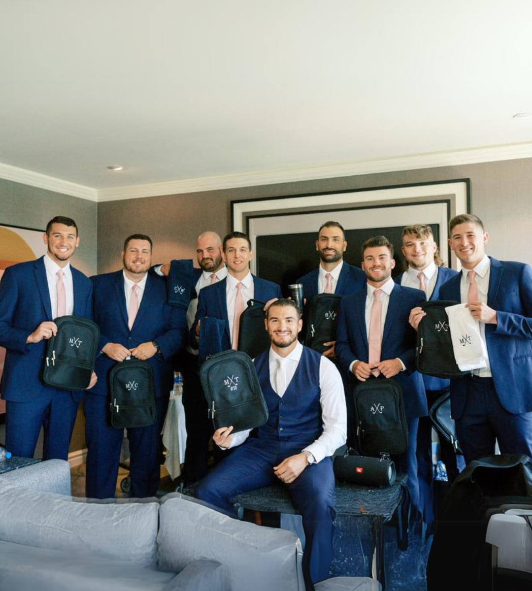 NFL Quarterback Mitchell Trubisky Gifting Cleat Caddy to His Groomsmen