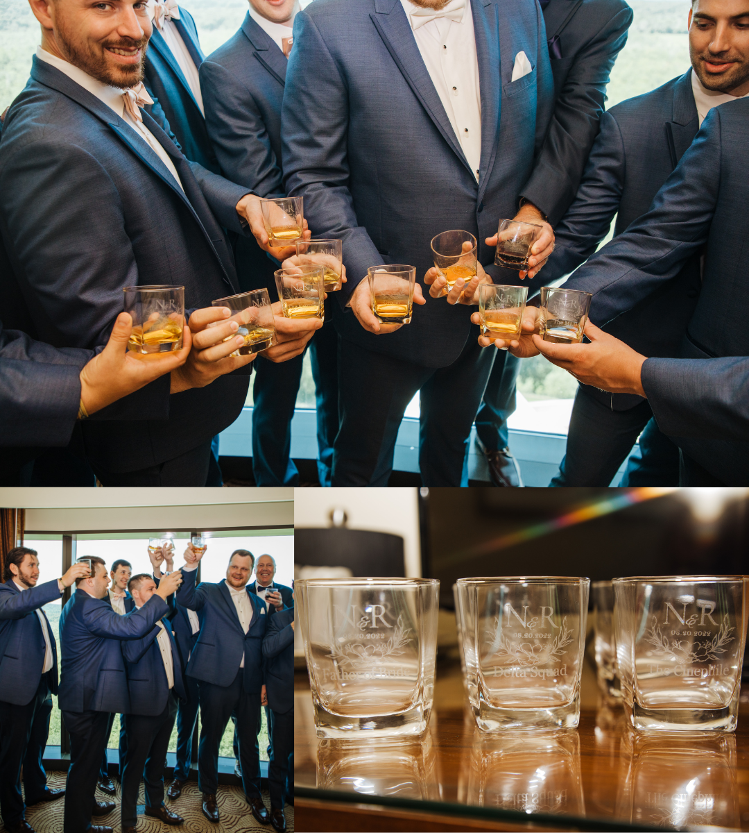 Robert G. Buying Personalized Whiskey Glasses as Groomsmen Gifts from Groovy Groomsmen