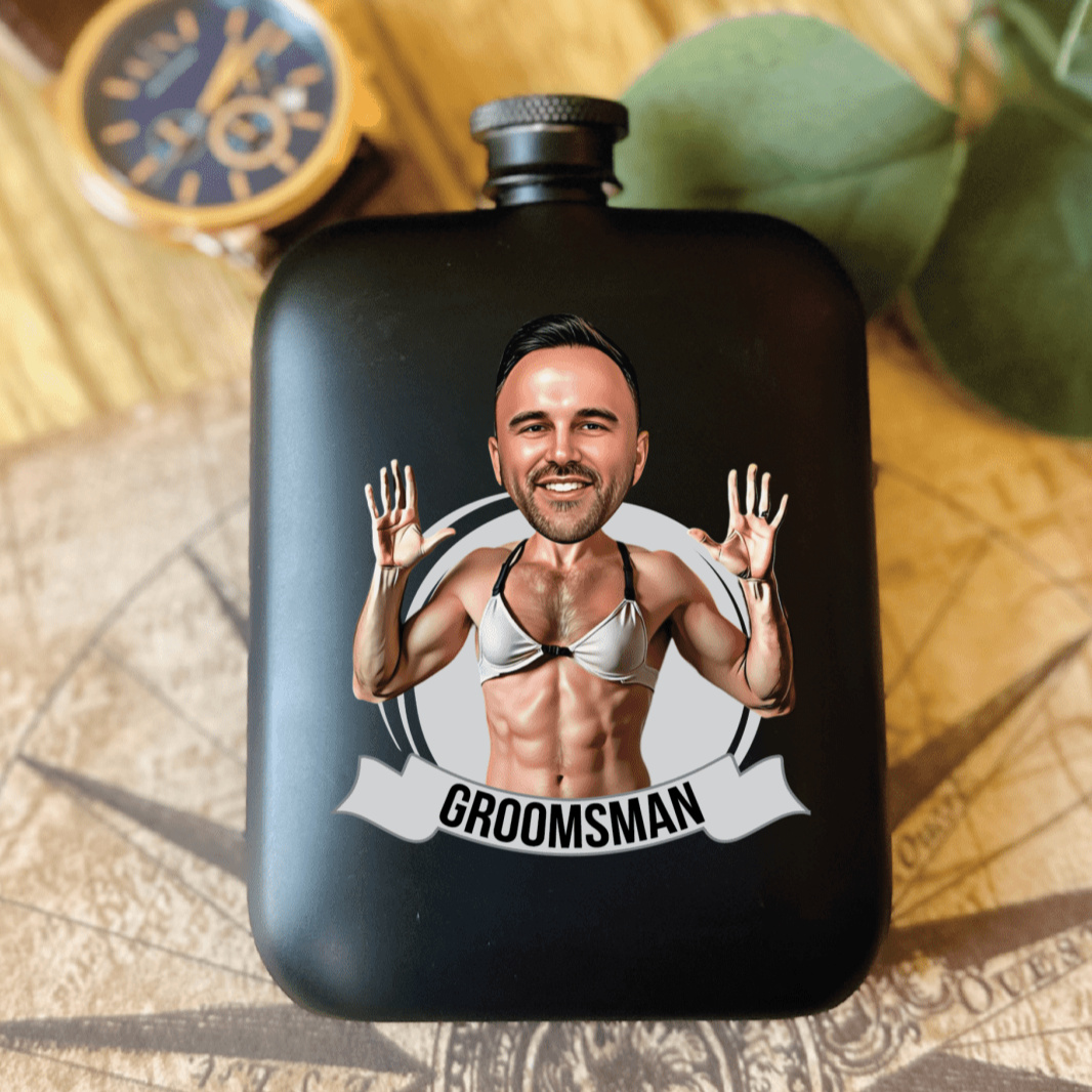 Funny groomsmen Flask by Groovy Groomsmen Gifts